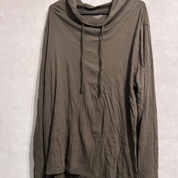 Vince double knit men’s pullover light weight hoodie stretch olive green XL - Picture 4 of 9